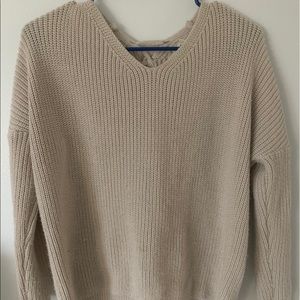 soft beige crop sweater